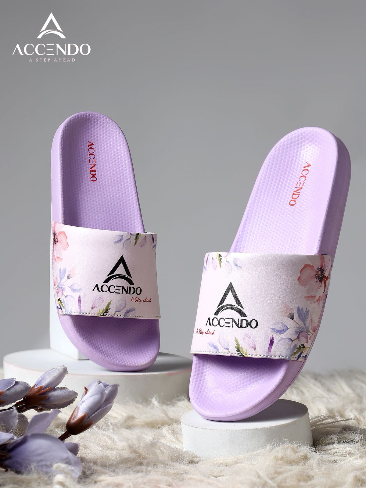 Floral Slides Pink